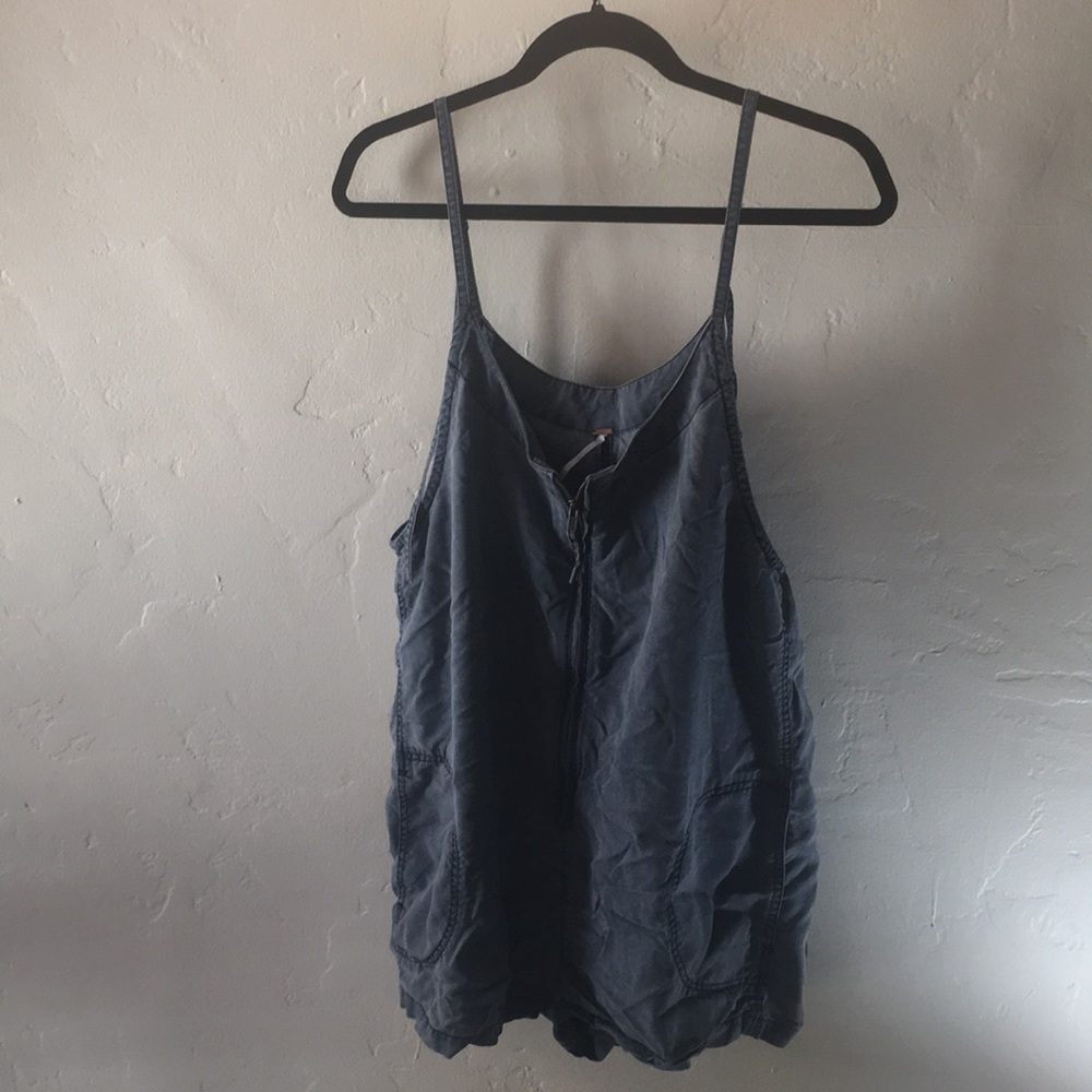 Free people jumpsuit short with front zipper